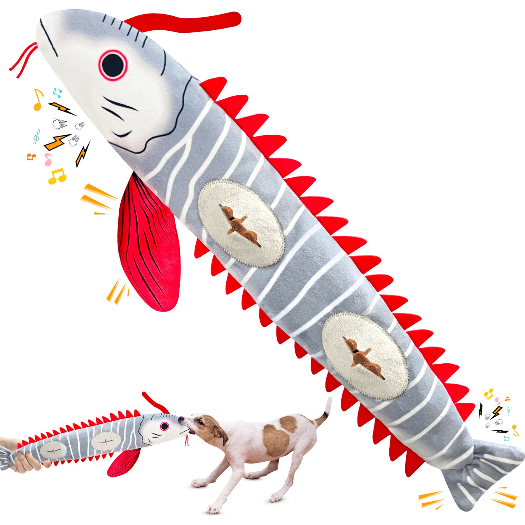 FUUFOME 20-in Fish Plush Dog Toy
