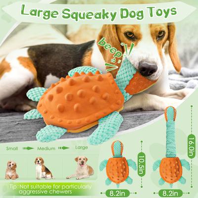 Show full view: FUUFOME Turtle Plush Dog Toy, Green slide 2 of 7
