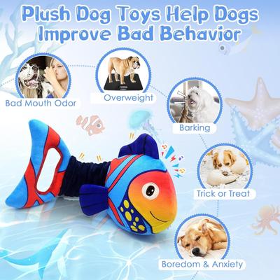 Show full view: FUUFOME Fish Plush Dog Toy, Multicolor slide 6 of 10