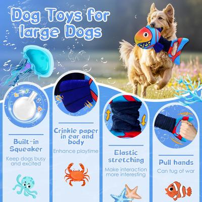 Show full view: FUUFOME Fish Plush Dog Toy, Multicolor slide 5 of 10