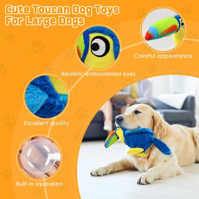 Show full view: FUUFOME Squeaky Plush Dog Toy, Blue slide 5 of 9