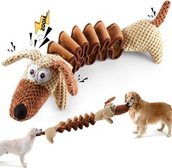 FUUFOME 15.7-in Stretch Plush Dog Toy, Brown