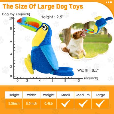 Show full view: FUUFOME Squeaky Plush Dog Toy, Blue slide 6 of 9