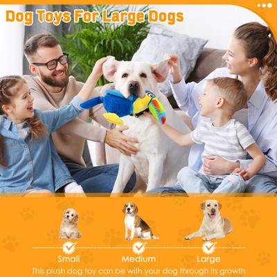 Show full view: FUUFOME Squeaky Plush Dog Toy, Blue slide 3 of 9