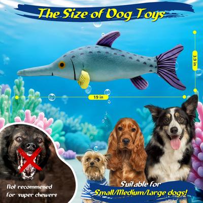 Show full view: FUUFOME Fish Plush Dog Toy, Blue slide 4 of 8