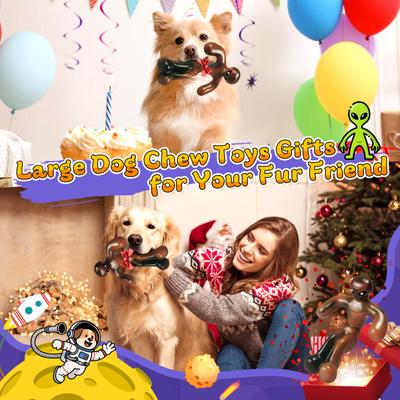 Show full view: FUUFOME Alien Chew Dog Toy, Brown slide 7 of 8