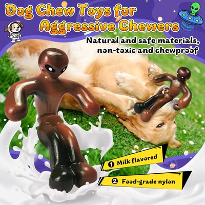 Show full view: FUUFOME Alien Chew Dog Toy, Brown slide 2 of 8