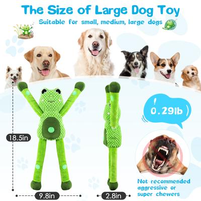 Show full view: FUUFOME Frog Plush Dog Toy, Green slide 4 of 9
