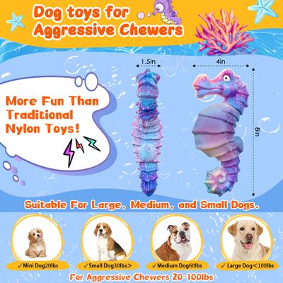 Show full view: FUUFOME Seahorse Chew Dog Toy, Purple slide 4 of 8