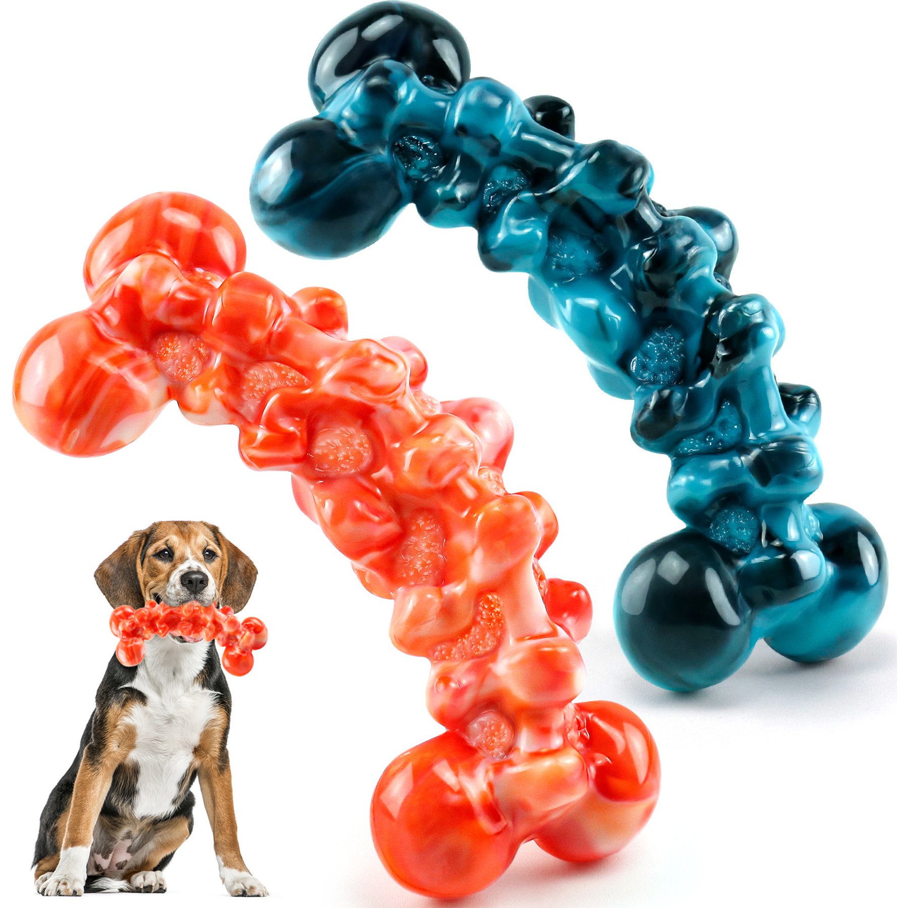 FUUFOME Bone Shaped Chew Dog Toys, 2 count