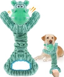 FUUFOME Strechy Crinkle Plush Dog Toy, Green