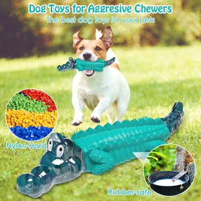 Show full view: FUUFOME Alligator Chew Dog Toy, Blue slide 4 of 8