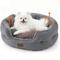 Show in main carousel: Bedsure Round Bolster Anti-Slip Puppy & Kitten Bed with Washable Pillow Cushion, Dark Grey, Medium slide 1 of 11