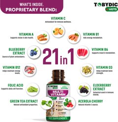 TOBYDIC Multivitamin with Glucosamine & Cranberry 15 in 1 Liquid Supplement for Dogs & Cats, 60-mL bottle slide 2 of 7