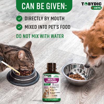 Show full view: TOBYDIC Multivitamin with Glucosamine & Cranberry 15 in 1 Liquid Supplement for Dogs & Cats, 60-mL bottle slide 6 of 8
