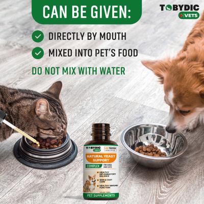 Show full view: TOBYDIC Natural Yeast Support Skin & Coat Health Liquid Supplement for Dogs & Cats, 2-fl oz bottle slide 6 of 9