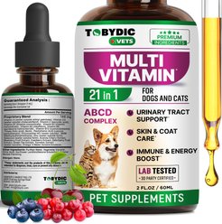 TOBYDIC Multivitamin with Glucosamine & Cranberry 15 in 1 Liquid Supplement for Dogs & Cats, 60-mL bottle