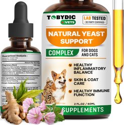 TOBYDIC Natural Yeast Support Skin & Coat Health Liquid Supplement for Dogs & Cats, 2-fl oz bottle