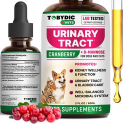 TOBYDIC Natural Urinary Support with Cranberry Bladder & Kidney Liquid Supplement for Dogs & Cats, 60-mL bottle