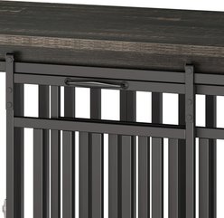 Wooflex Double Dog Waterproof Hard-Sided Dog Crate, Black Oak, 55-in slide 2 of 7