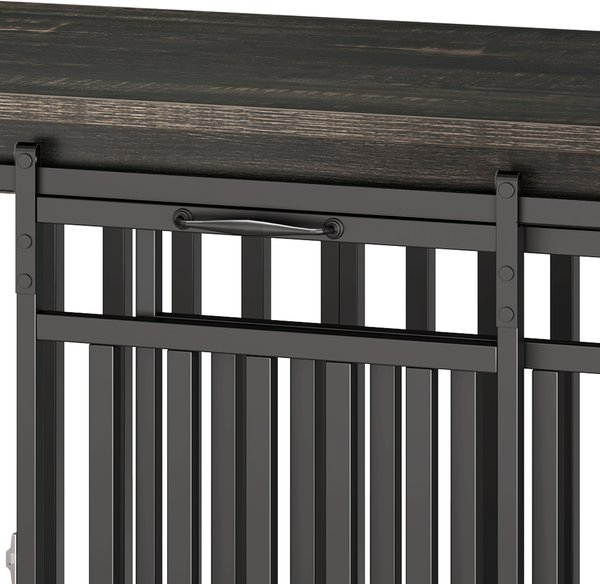 Show full view: Wooflex Double Dog Waterproof Hard-Sided Dog Crate, Black Oak, 55-in slide 7 of 7