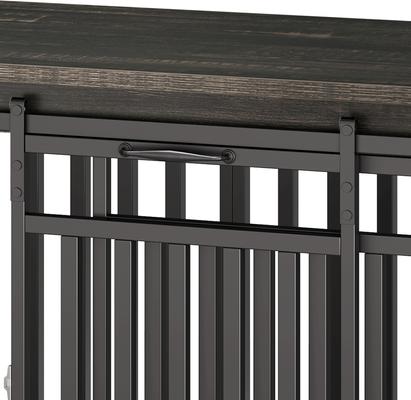 Show full view: Wooflex Double Dog Waterproof Hard-Sided Dog Crate, Black Oak, 55-in slide 7 of 8