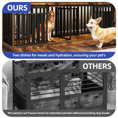 Show full view: Wooflex Double Dog Waterproof Hard-Sided Dog Crate, Rustic Brown, 86.6-in slide 3 of 8