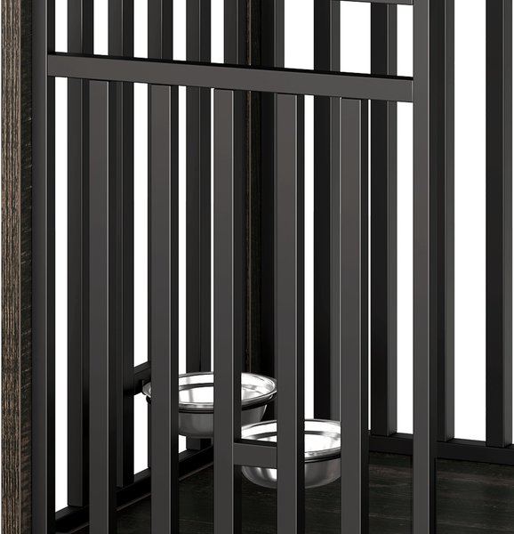 Show full view: Wooflex Double Dog Waterproof Hard-Sided Dog Crate, Black Oak, 55-in slide 6 of 7