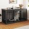 Show in main carousel: Wooflex Double Dog Waterproof Hard-Sided Dog Crate, Black Oak, 55-in slide 1 of 8