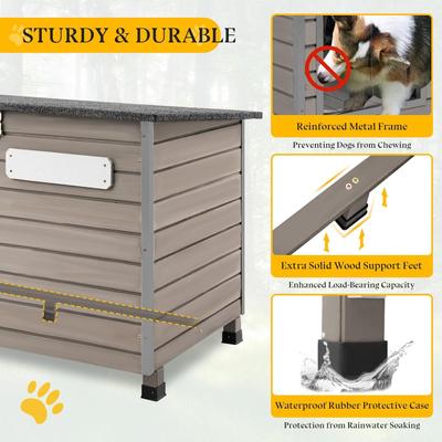 Show full view: Petscosset Outdoor Wooden Dog House, 33.8 x 22 x 25-in slide 4 of 11