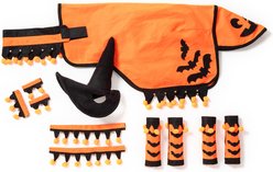 Tough1 5 Piece Halloween Horse Harness Set, Orange/Black, Mini