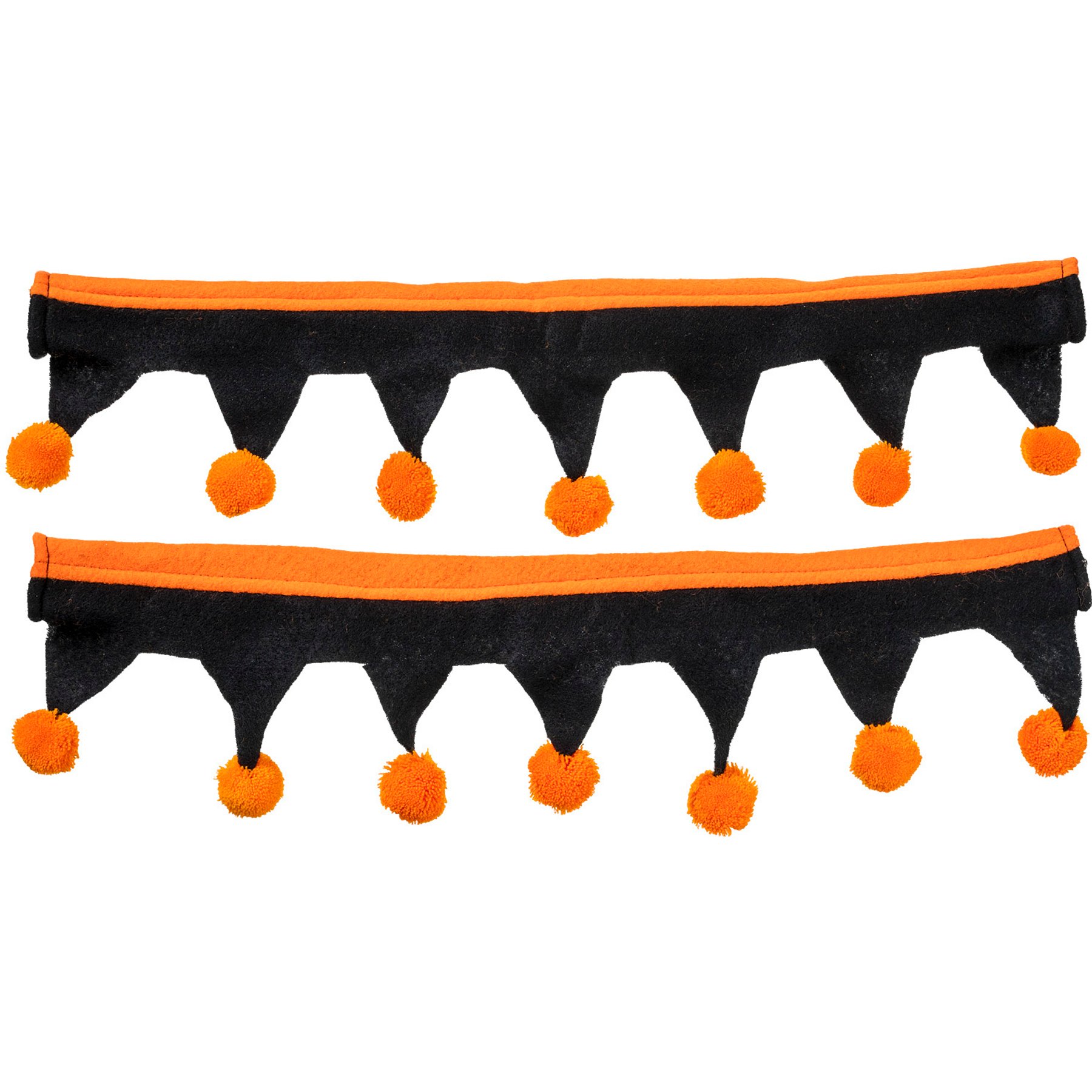 Tough1 2 Piece Set Halloween Horse Rein Cover, Orange/Black, Horse: 19-in long