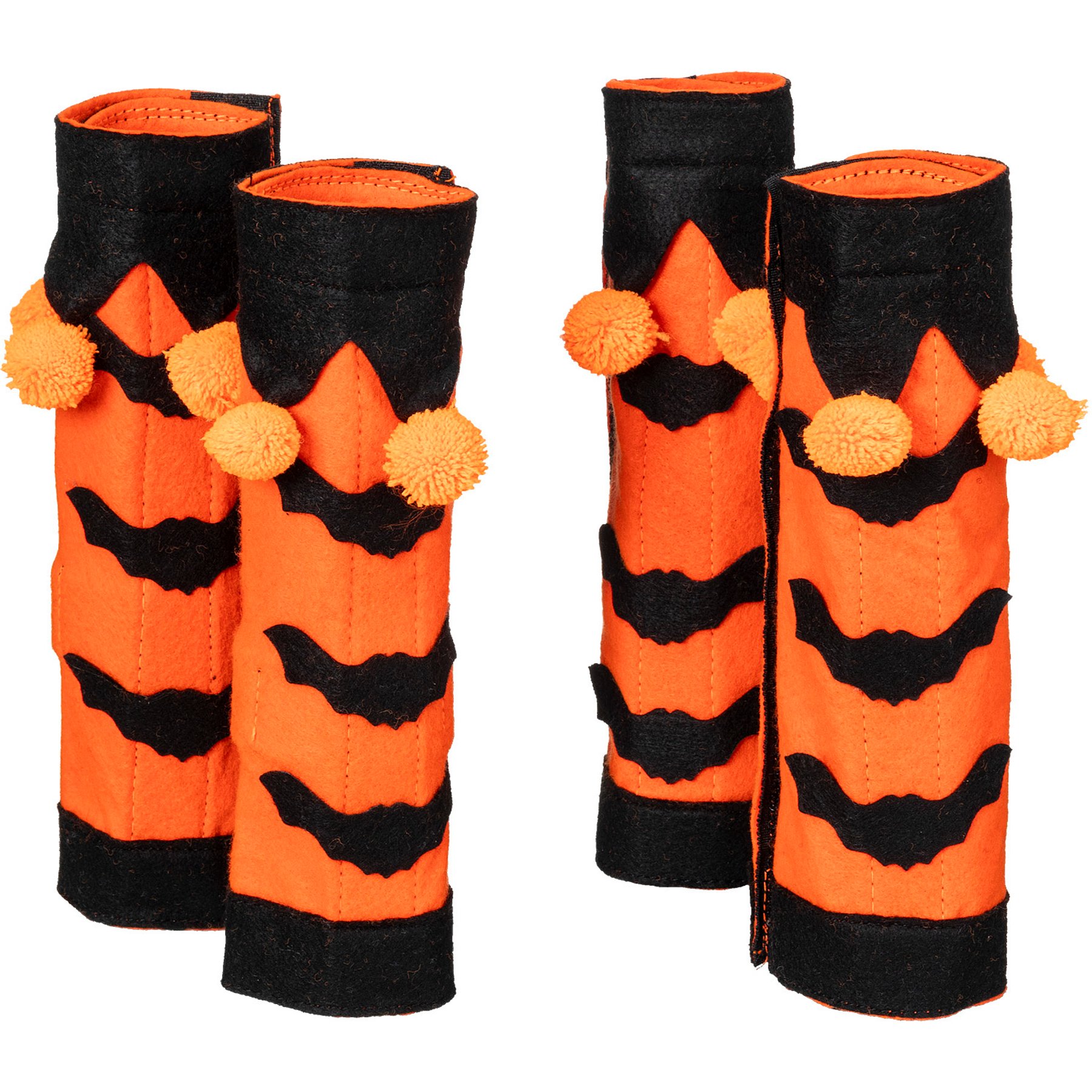 Tough1 4 Piece Set Halloween Horse Leg Wraps, Orange/Black, Mini: 9-in tall x 9 1/2-in wide