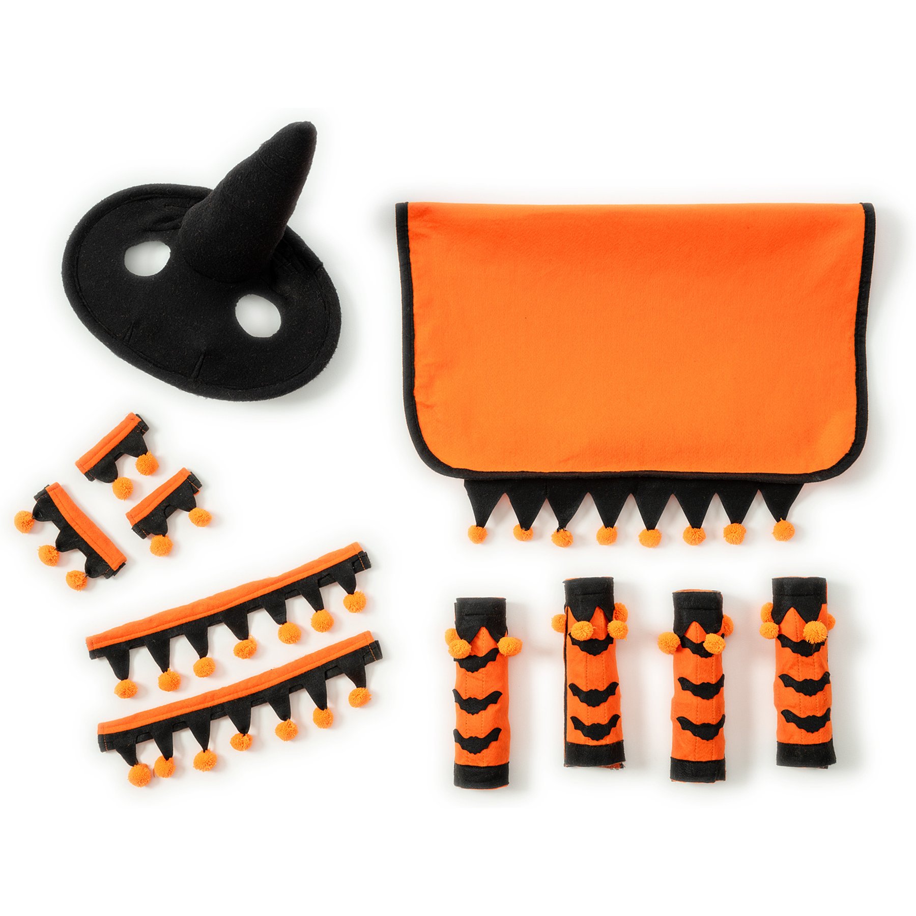 Tough1 5 Piece English Halloween Horse Set, Orange/Black, Mini