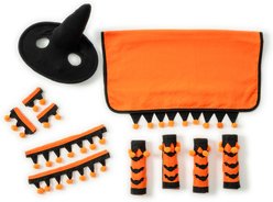 Tough1 5 Piece Western Halloween Horse Set, Orange/Black, Mini