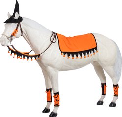 Tough1 5 Piece Western Halloween Horse Set, Orange/Black, Horse