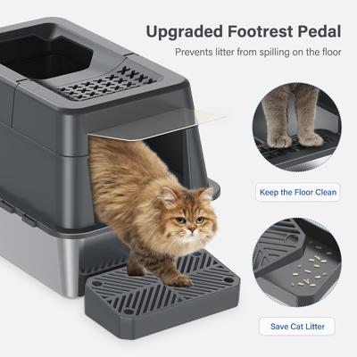 Aphyxen Stainless Steel Enclosed Cat Litter Box