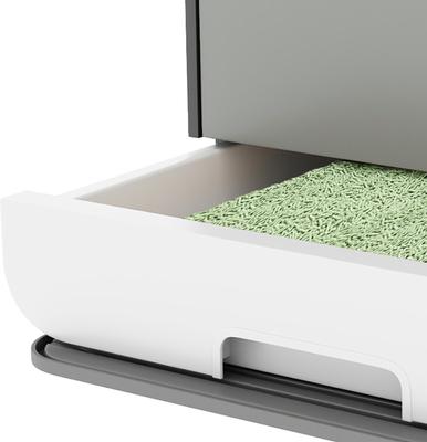 Show full view: Yitahome Enclosed Clumping Cat Litter Box with Mat & Scoop, Gray, X-Large: 15.1 x 19.3 x 15.5-in slide 8 of 9