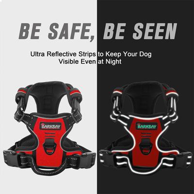 Show full view: BARKBAY Front Clip Reflective No Pull Dog Harness, Red, X-Large: 30 to 38-in chest slide 6 of 12