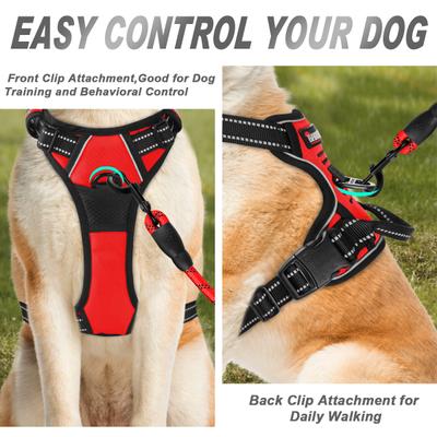 Show full view: BARKBAY Front Clip Reflective No Pull Dog Harness, Red, X-Large: 30 to 38-in chest slide 2 of 12