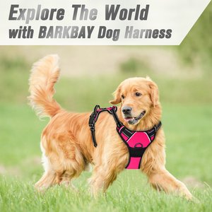 BARKBAY Front Clip Reflective No Pull Dog Harness, Pink, Large: 24.5 to 32.5-in chest