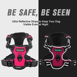 BARKBAY Front Clip Reflective No Pull Dog Harness, Pink, Large: 24.5 to 32.5-in chest