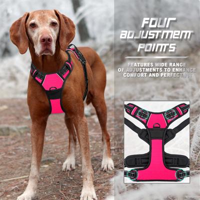 Show full view: BARKBAY Front Clip Reflective No Pull Dog Harness, Pink, Medium: 22.5 to 28-in chest slide 7 of 12