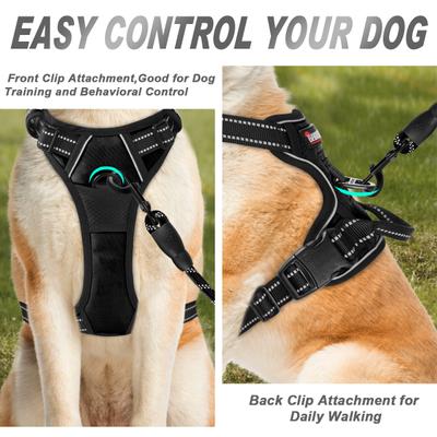Show full view: BARKBAY Front Clip Reflective No Pull Dog Harness, Black, Large: 24.5 to 32.5-in chest slide 3 of 13