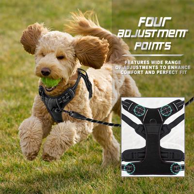 Show full view: BARKBAY Front Clip Reflective No Pull Dog Harness, Black, X-Small: 15.5 to 19.5-in chest slide 7 of 12