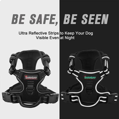 Show full view: BARKBAY Front Clip Reflective No Pull Dog Harness, Black, X-Small: 15.5 to 19.5-in chest slide 6 of 12