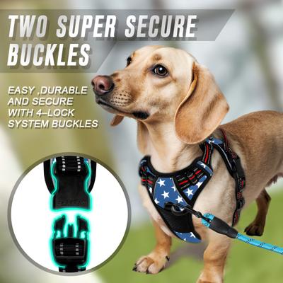 Show full view: BARKBAY Front Clip Reflective No Pull Dog Harness, Star, X-Small: 15.5 to 19.5-in chest slide 5 of 12