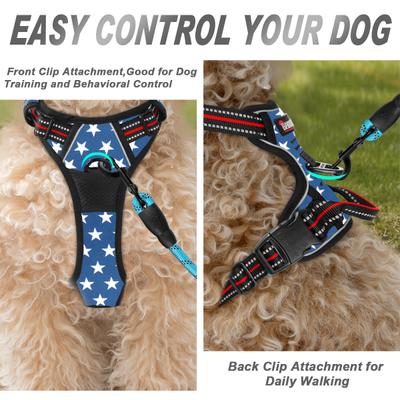 Show full view: BARKBAY Front Clip Reflective No Pull Dog Harness, Star, X-Small: 15.5 to 19.5-in chest slide 2 of 12
