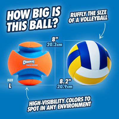 Show full view: Chuckit! Kick Fetch Ball Dog Toy, Large slide 4 of 9