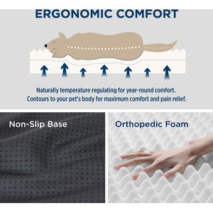 Bedsure Self-Warming Orthopedic Waterproof Sherpa & Oxford Fabric Removable Cover Dog Bed, Ashen Grey, Large